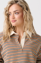Load image into Gallery viewer, Alisa Rugby Tee-Toffee Stripe
