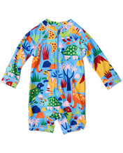 Load image into Gallery viewer, Dinosaur Roar Baby Long Sleeve Zip Bathers
