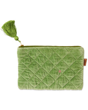 Load image into Gallery viewer, Pesto Velvet Cosmetics Purse
