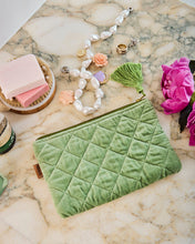 Load image into Gallery viewer, Pesto Velvet Cosmetics Purse
