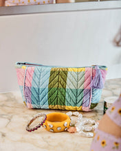 Load image into Gallery viewer, Sorbet Tartan Velvet Toiletry Bag
