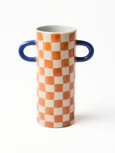 Load image into Gallery viewer, Griffe Tan Checked Bud Vase
