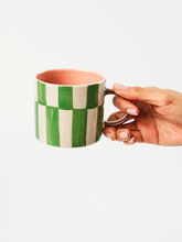 Load image into Gallery viewer, Bloomie Green Check Mug
