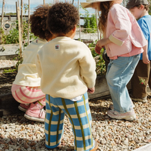Load image into Gallery viewer, Cotton Check Knit Pant - Bluebird
