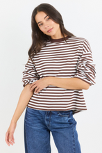 Load image into Gallery viewer, Unite Chocolate Stripe Long Sleeve Tee
