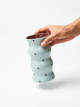 Load image into Gallery viewer, Palma Vase - Blue Brown Dotty
