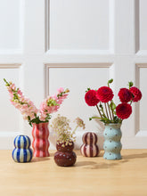 Load image into Gallery viewer, Palma Vase - Blue Brown Dotty
