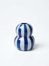 Load image into Gallery viewer, Fonda Vase - Tonal Blue Stripe

