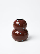 Load image into Gallery viewer, Fonda Vase - Brown Blue Dotty
