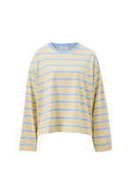 Load image into Gallery viewer, Beau Long Sleeve Slouchy Tee - Butter/China Blue Stripe
