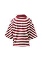 Load image into Gallery viewer, Arlie Short Sleeve Rugby - Burgundy/Milk Stripe

