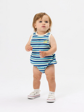 Load image into Gallery viewer, Waffle Bubble Romper - Blue
