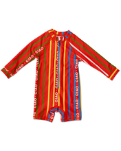 Load image into Gallery viewer, Ciao Stripe Baby Long Sleeve Zip Bathers
