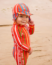 Load image into Gallery viewer, Ciao Stripe Baby Long Sleeve Zip Bathers
