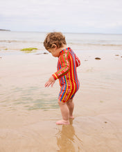 Load image into Gallery viewer, Ciao Stripe Baby Long Sleeve Zip Bathers
