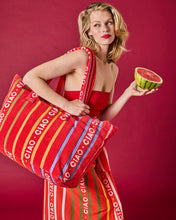 Load image into Gallery viewer, Ciao Stripe Terry Oversized Beach Bag
