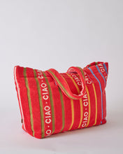Load image into Gallery viewer, Ciao Stripe Terry Oversized Beach Bag
