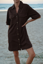 Load image into Gallery viewer, Bonnie Relaxed Shirt Dress - Chocolate
