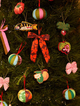 Load image into Gallery viewer, Christmas Bow Decoration - Floral Rust
