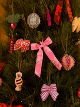 Load image into Gallery viewer, Christmas Bow Decoration - Floral Pink
