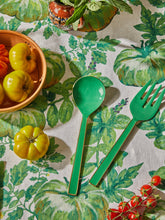 Load image into Gallery viewer, Enamel Salad Servers - Emerald
