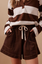 Load image into Gallery viewer, Shelby Rugby Top - Warm Ecru &amp; Choc Stripe
