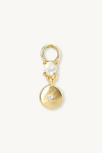 Load image into Gallery viewer, Textured Gold Huggies &amp; Chloe Moonstone Charms
