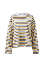 Load image into Gallery viewer, Beau Long Sleeve Slouchy Tee - Butter Brunette Stripe
