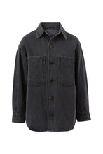 Load image into Gallery viewer, Bobbi Side Pocket Denim Shacket - Washed Black
