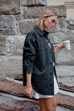 Load image into Gallery viewer, Bobbi Side Pocket Denim Shacket - Washed Black
