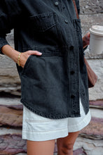 Load image into Gallery viewer, Bobbi Side Pocket Denim Shacket - Washed Black
