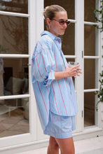 Load image into Gallery viewer, Peta Oversized Shirt - Fresh Blue/Red Stripe
