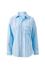Load image into Gallery viewer, Peta Oversized Shirt - Fresh Blue/Red Stripe
