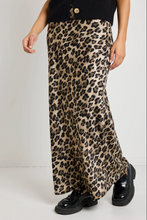 Load image into Gallery viewer, Record Satin Bias Maxi Skirt - Leopard
