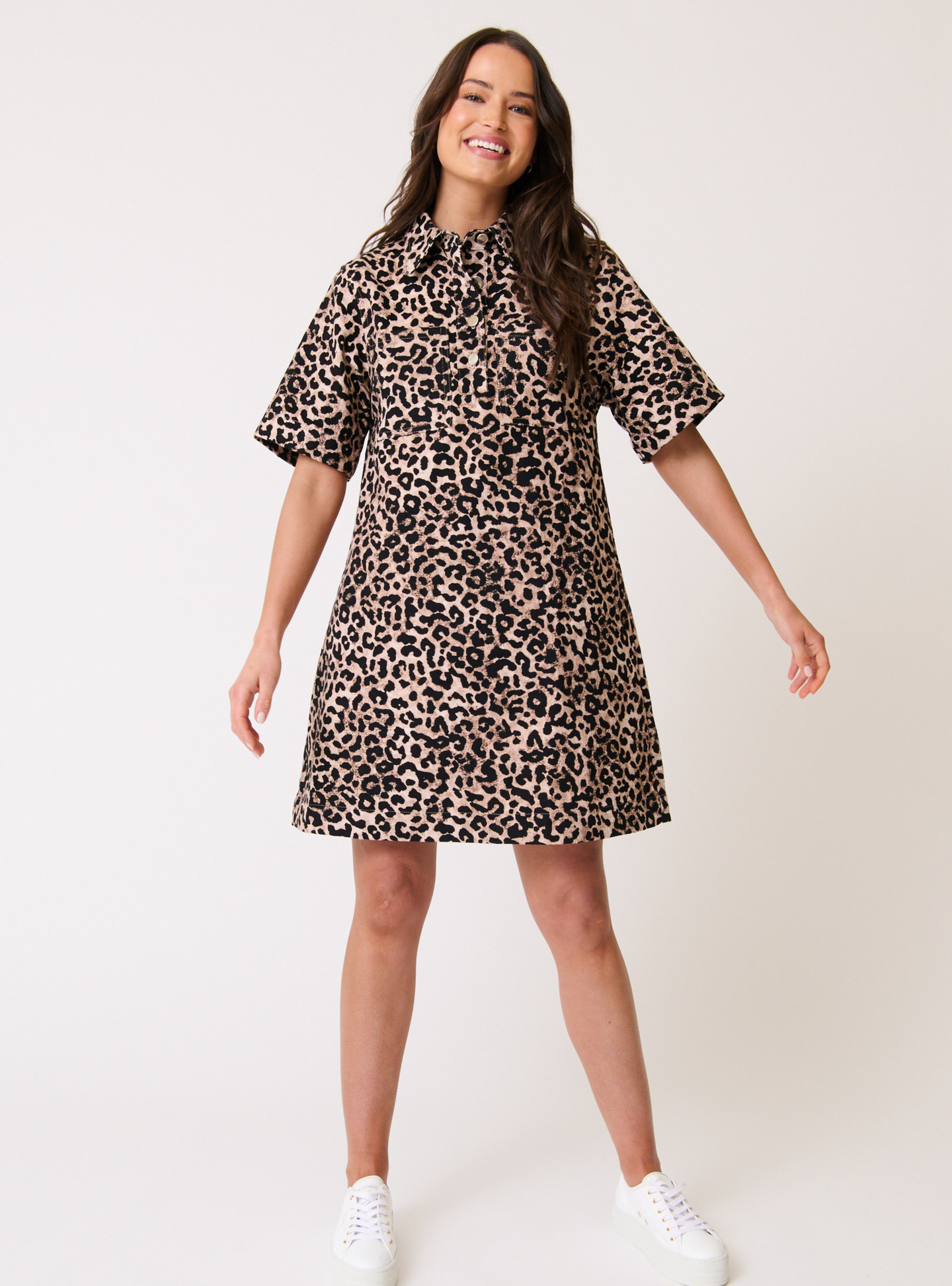 Quinn Dress - Neutral Leopard