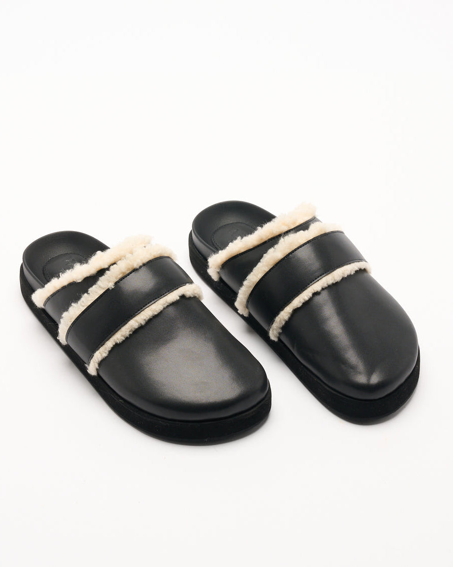 Maz Leather Mule - Black