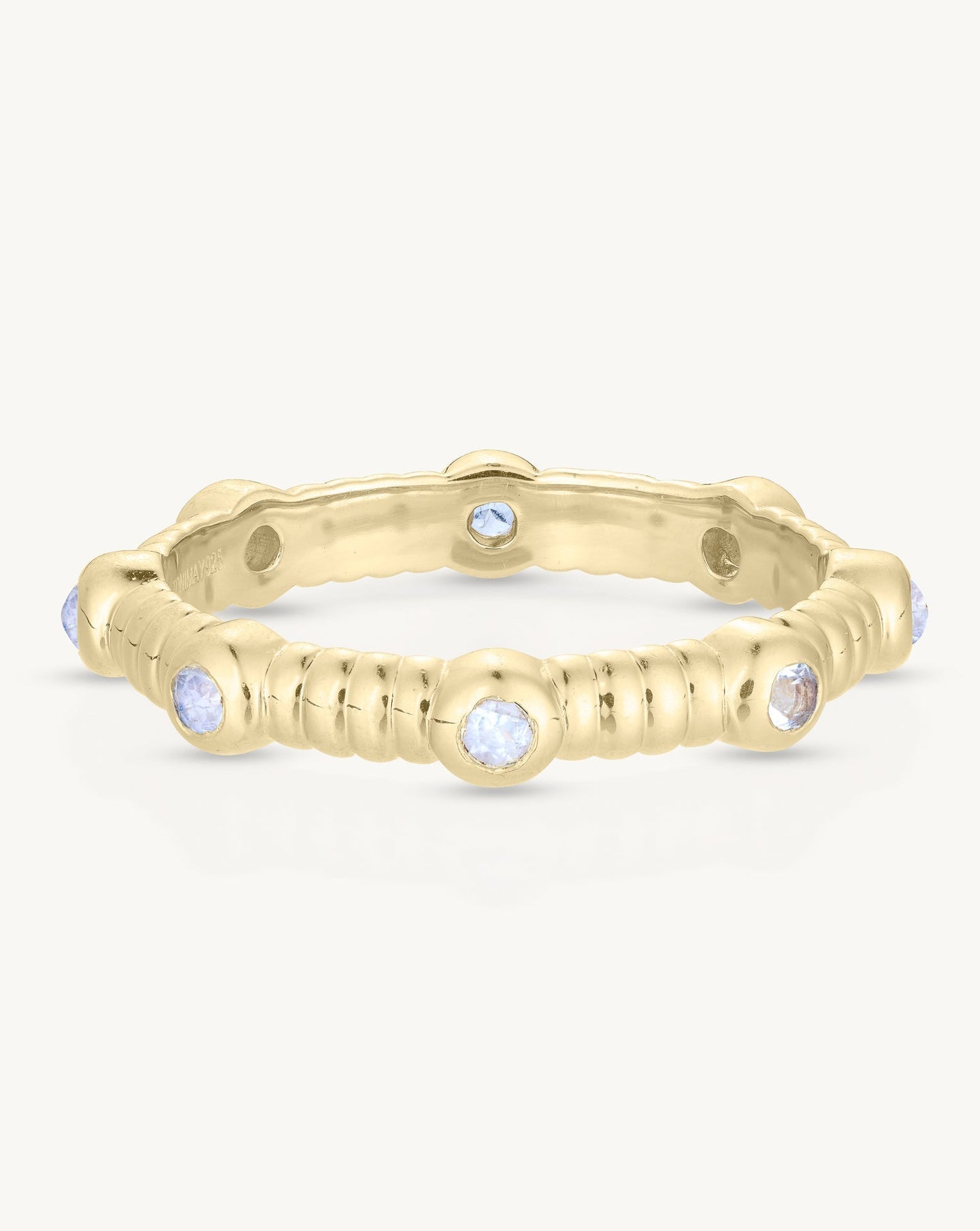 Asymmetric Moonstone Gold Stacker
