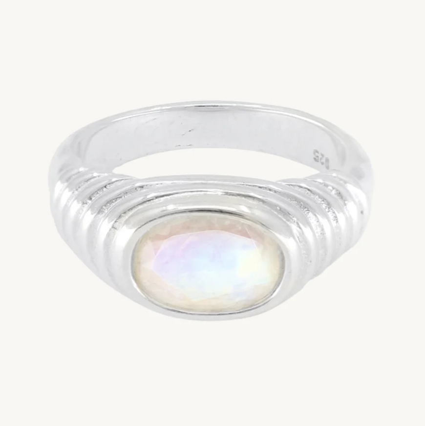 Iris Moonstone Silver Ring