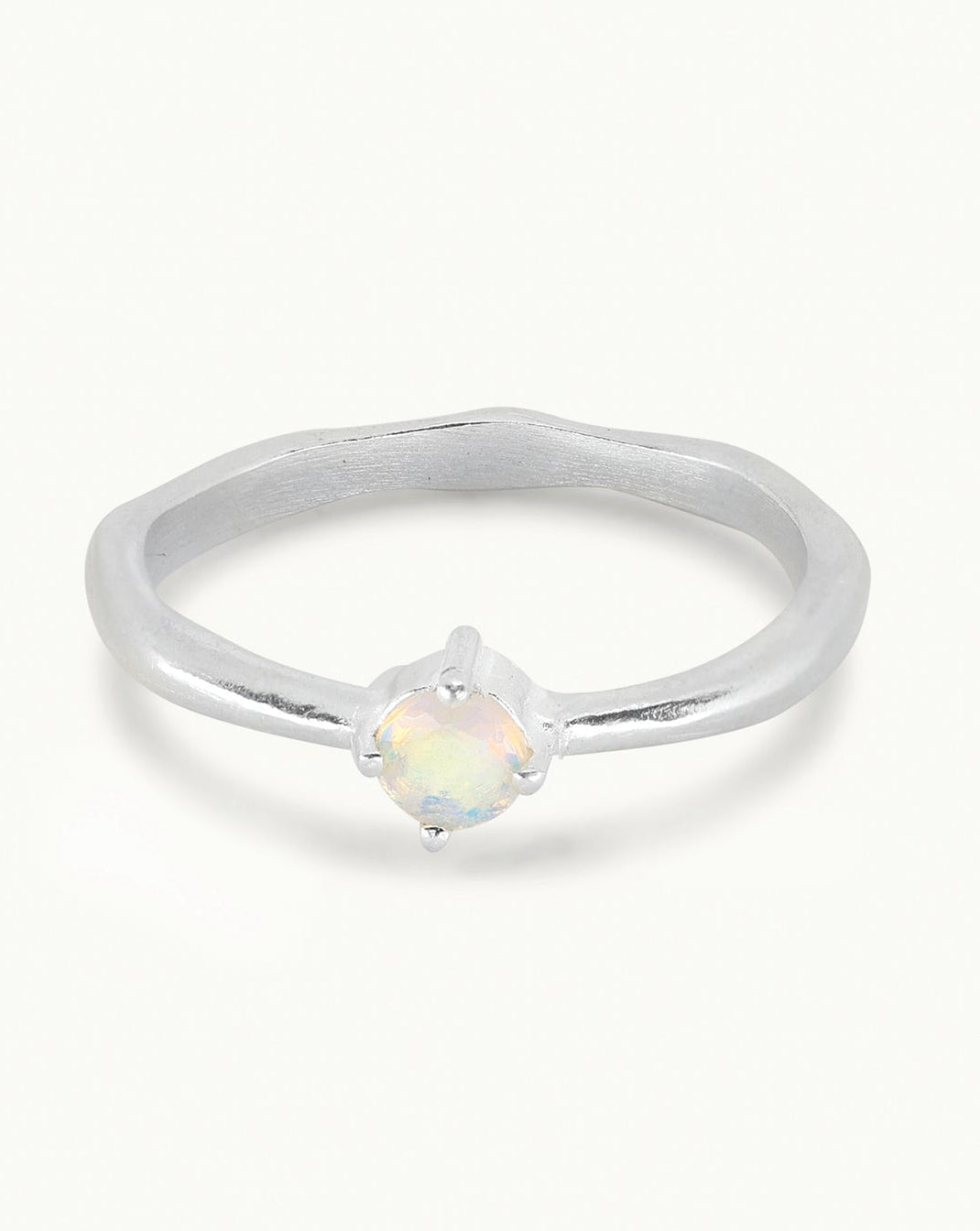 October Opal Silver Ring