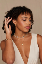 Load image into Gallery viewer, Alina Opal Gold Hoops
