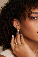 Load image into Gallery viewer, Alina Opal Gold Hoops

