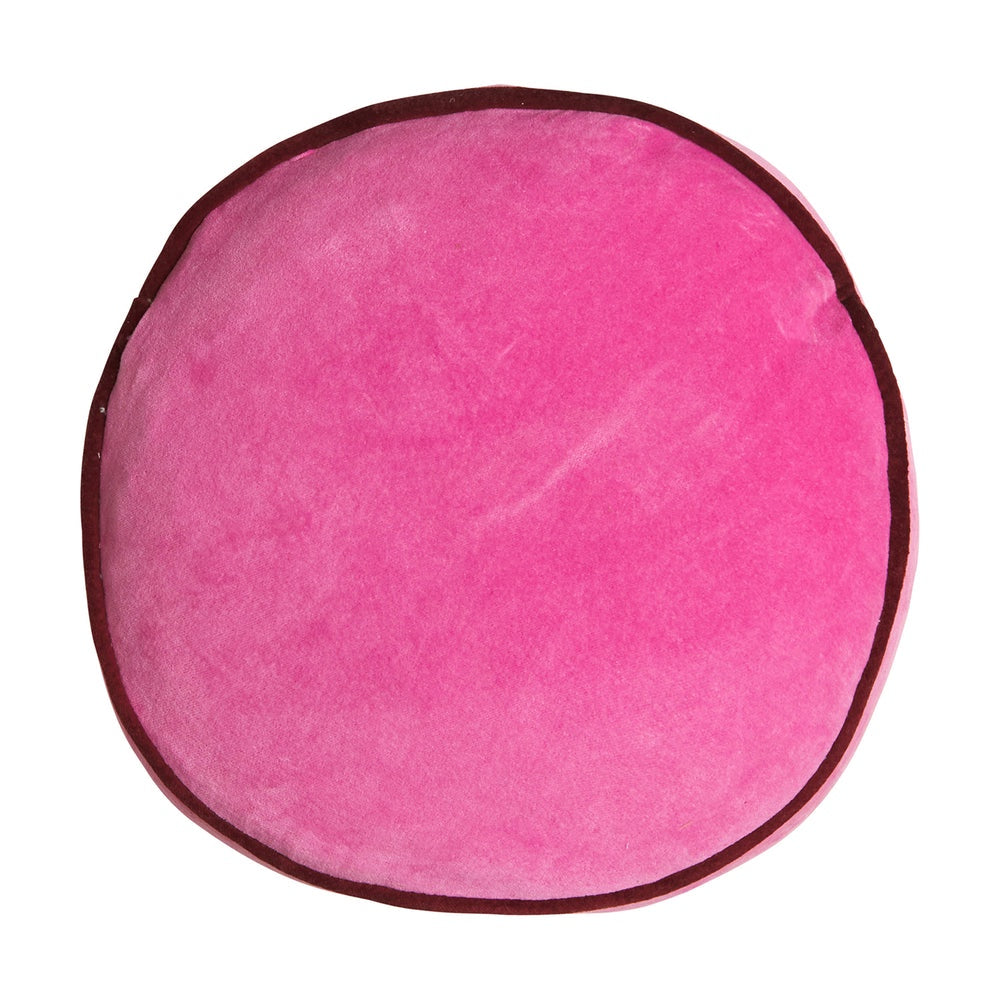 Castilo Round Velvet Cushion - Fuchsia