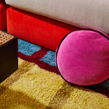 Load image into Gallery viewer, Castilo Round Velvet Cushion - Fuchsia
