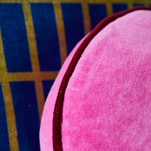 Load image into Gallery viewer, Castilo Round Velvet Cushion - Fuchsia
