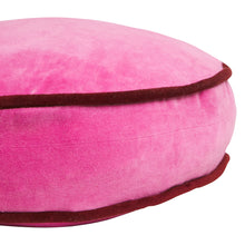 Load image into Gallery viewer, Castilo Round Velvet Cushion - Fuchsia
