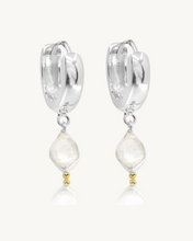 Load image into Gallery viewer, Herkimer Diamond Silver Huggies
