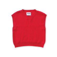 Load image into Gallery viewer, Chunky Rib V-Neck Vest - Flame
