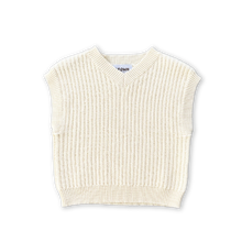 Load image into Gallery viewer, Chunky Rib V-Neck Vest - Milk

