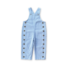 Load image into Gallery viewer, Organic Embroidery Posy Overalls - Ice Blue
