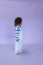 Load image into Gallery viewer, Organic Embroidery Posy Overalls - Ice Blue
